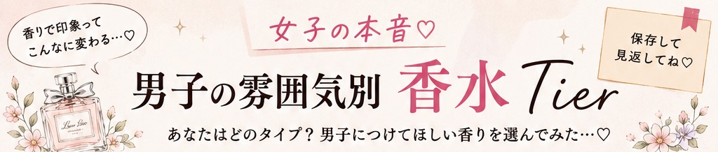 男子の雰囲気別 香水Tier